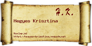Hegyes Krisztina névjegykártya